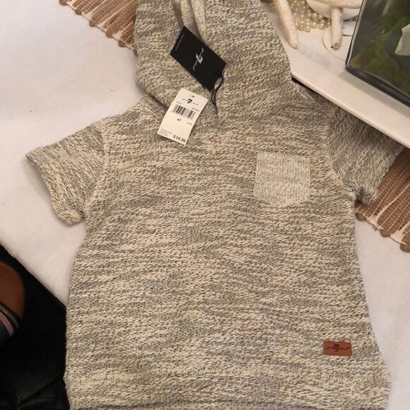 NWT 7 For all mankind 4t toddler hoodie, short sleeve shirt - Picture 1 of 5